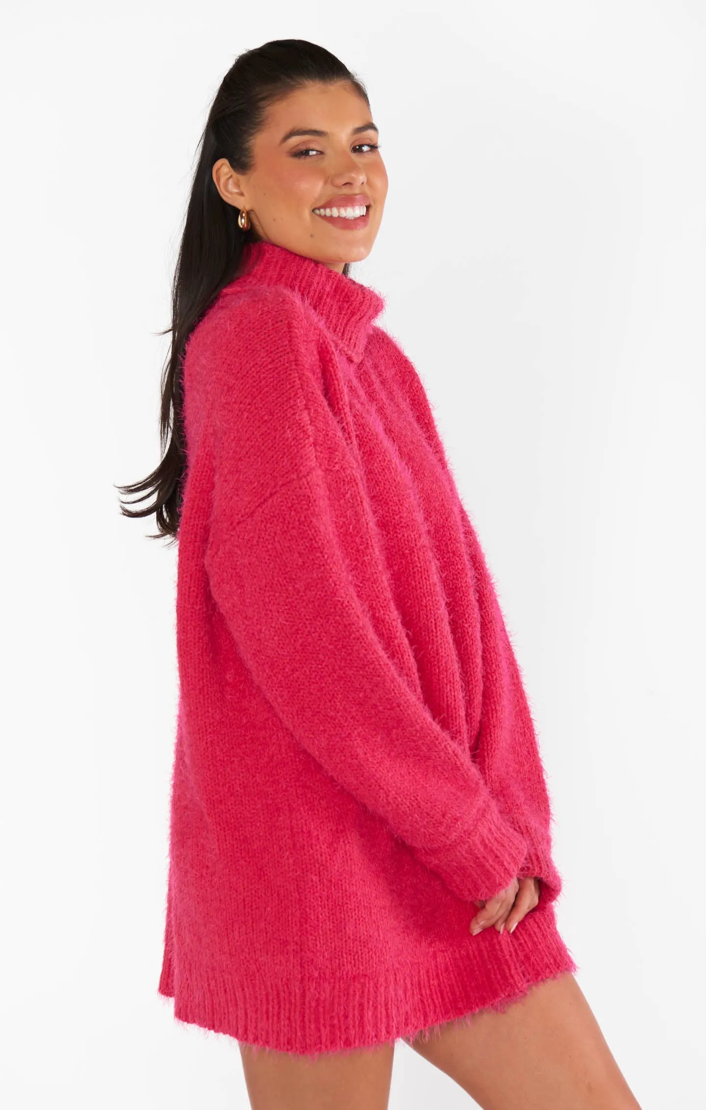 Show Me Your Mumu Timmy Tunic Sweater in Pink Rose Knit