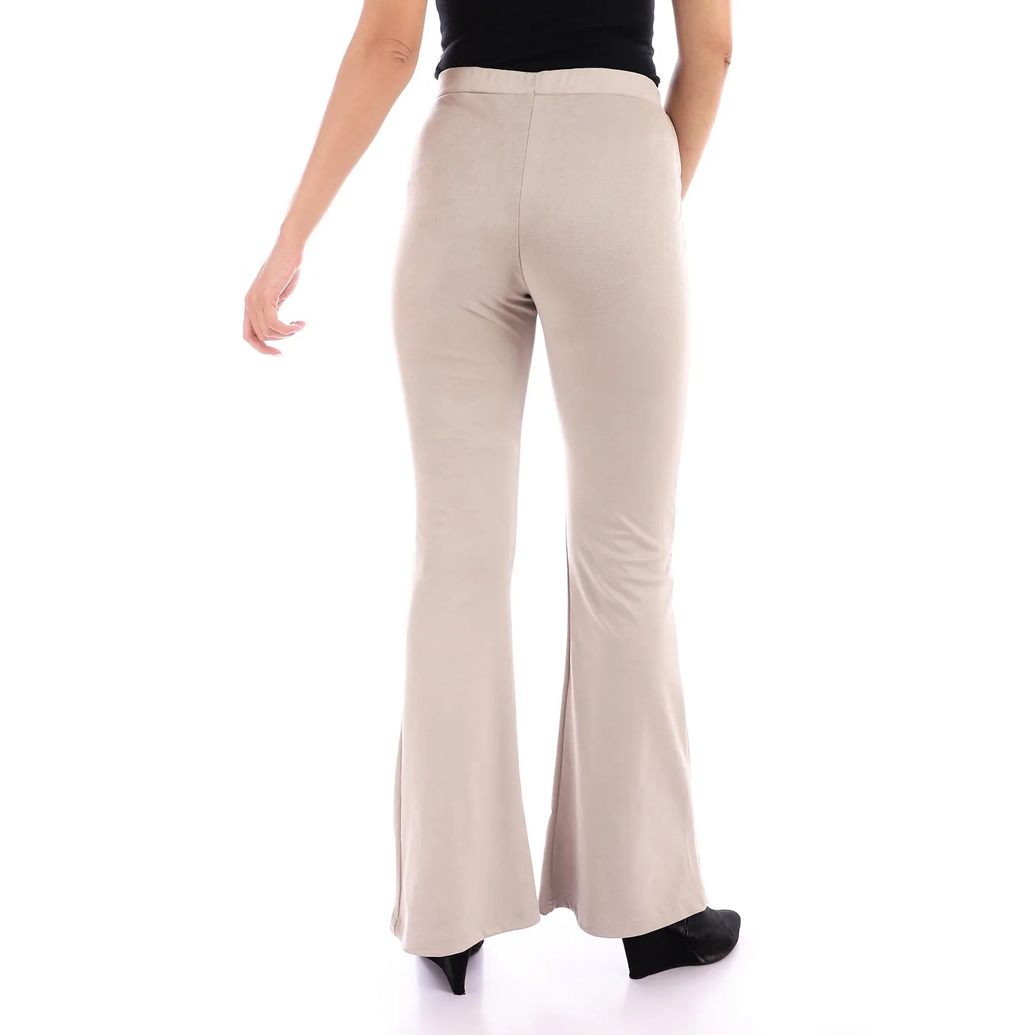 Suede Flare Slip On Pants (B678) - Kady