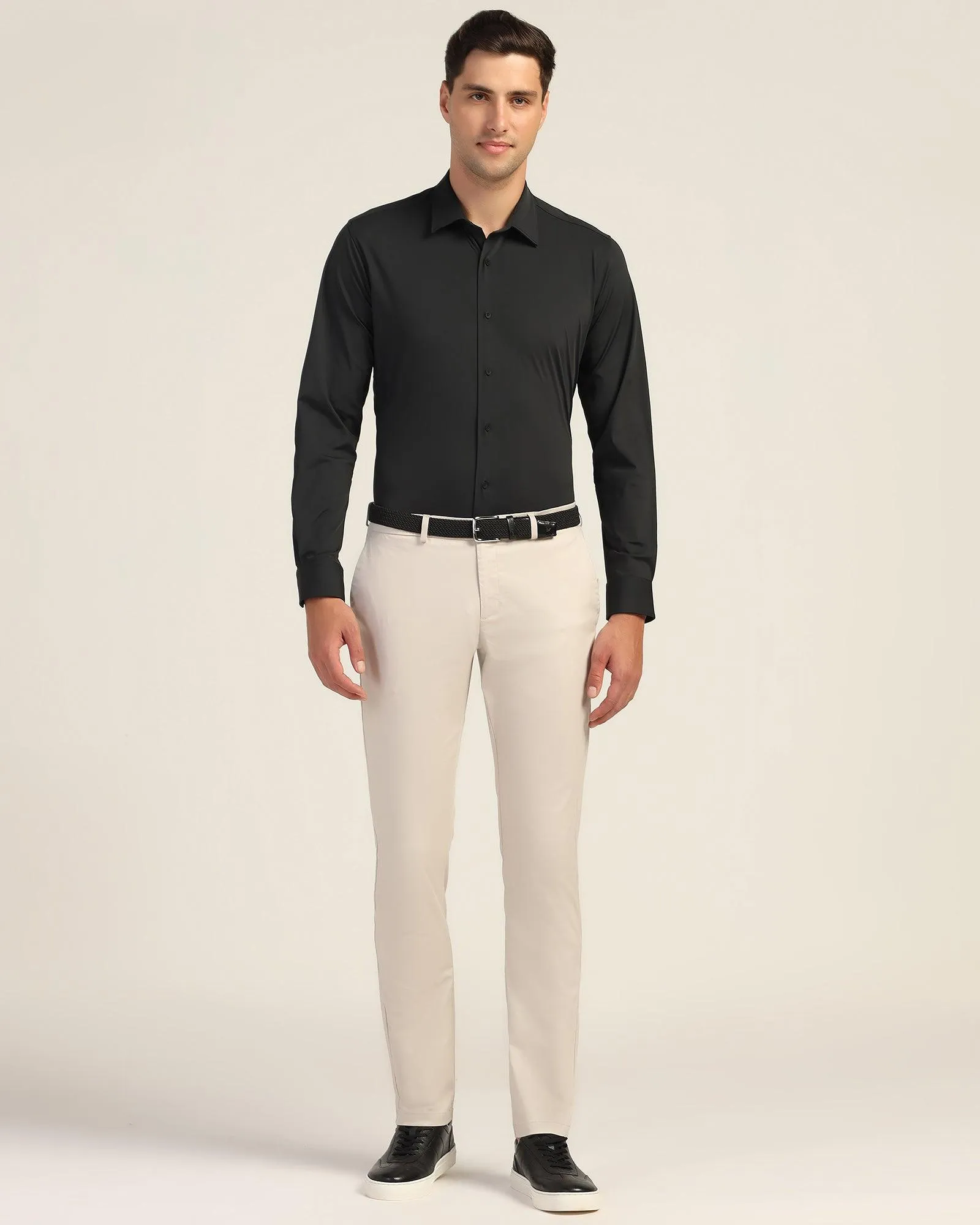 TechPro Formal Black Solid Shirt - Zabka