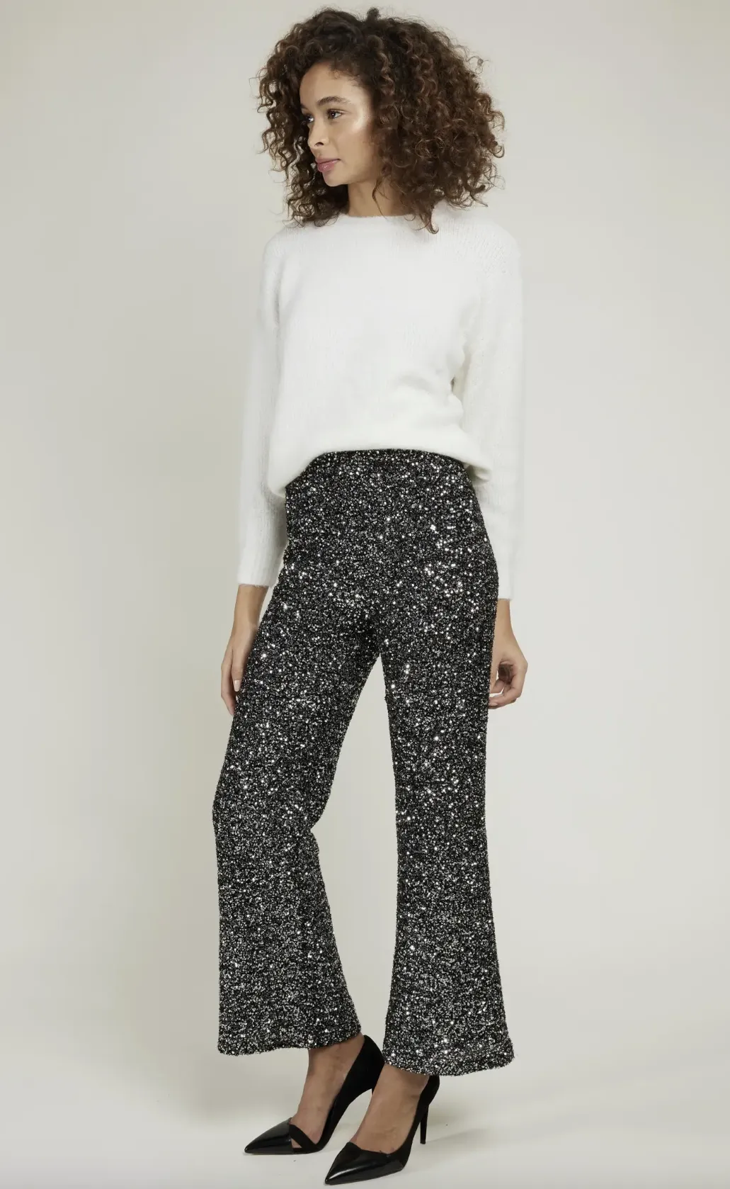 The Jinxie Sequin Pant - Charcoal