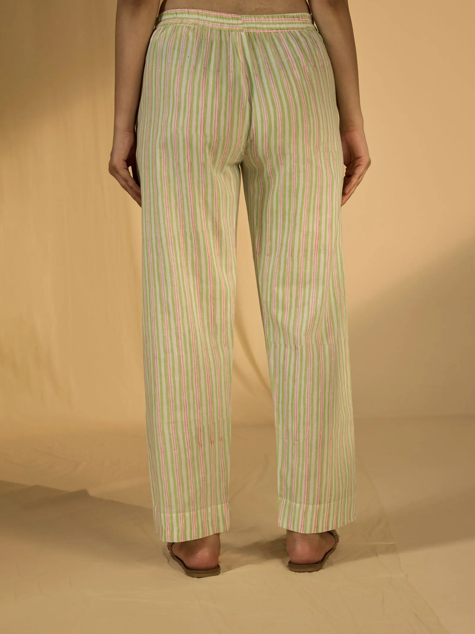 Tickled Pink Cotton Straight Pant