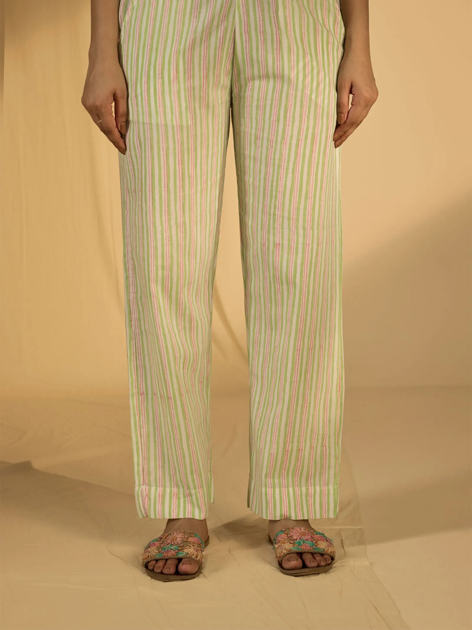 Tickled Pink Cotton Straight Pant