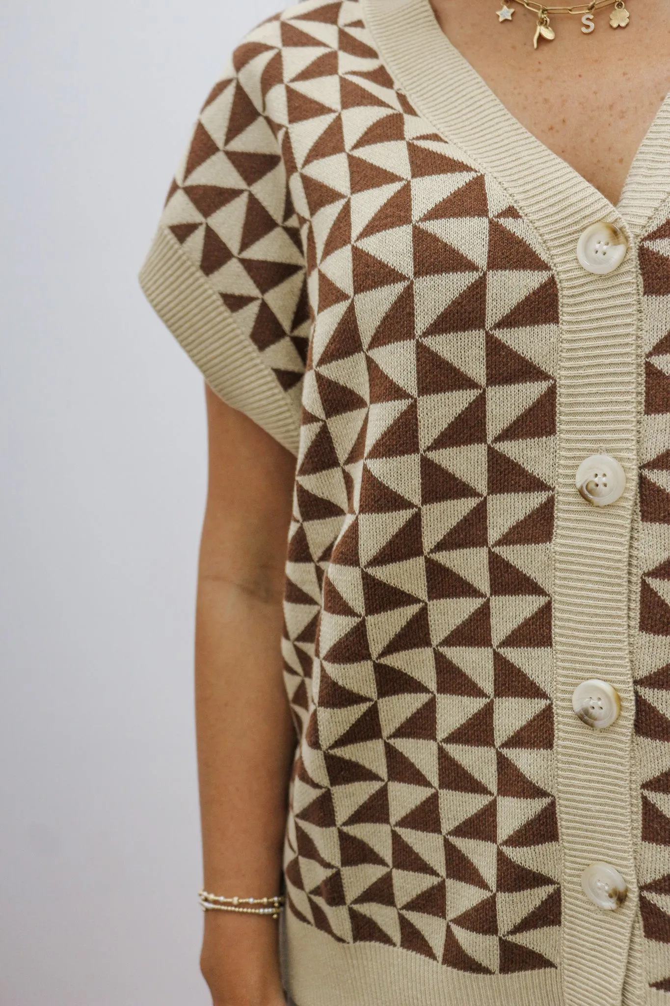 Today's Lesson Brown Pattern Top