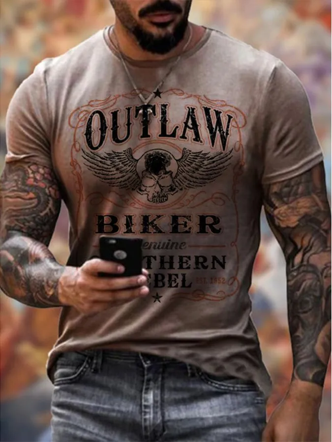 Vintage  Outlaw Biker Casual T-Shirt