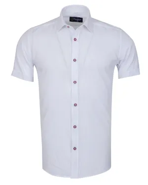 White Classic Linen Short Sleeve Shirt